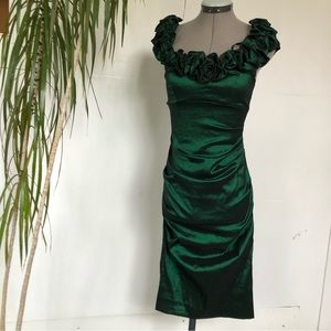 DJ-JAZ Vintage Women’s Green Satin Prom Dress Size 6